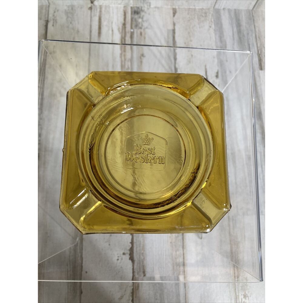 ☆ Best Western Worldwide Lodging Vintage Square Amber Ashtray‎